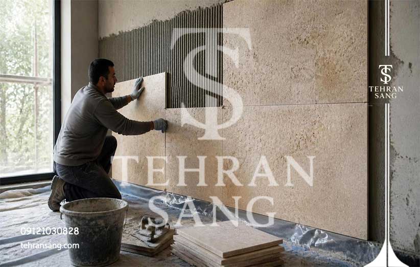 اجرای سنگ دیوار داخلی